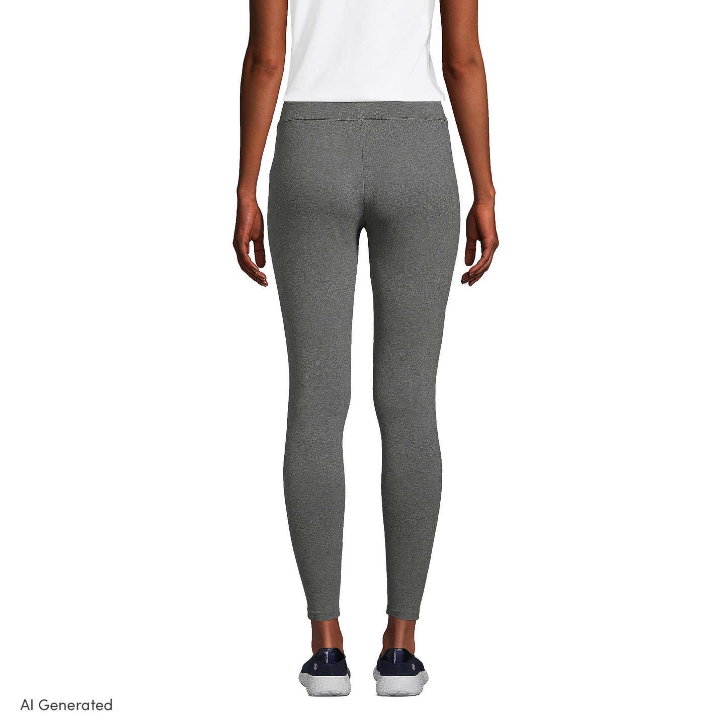 Lands' End Womens Starfish Leggings Charcoal Heather Regular Medium
