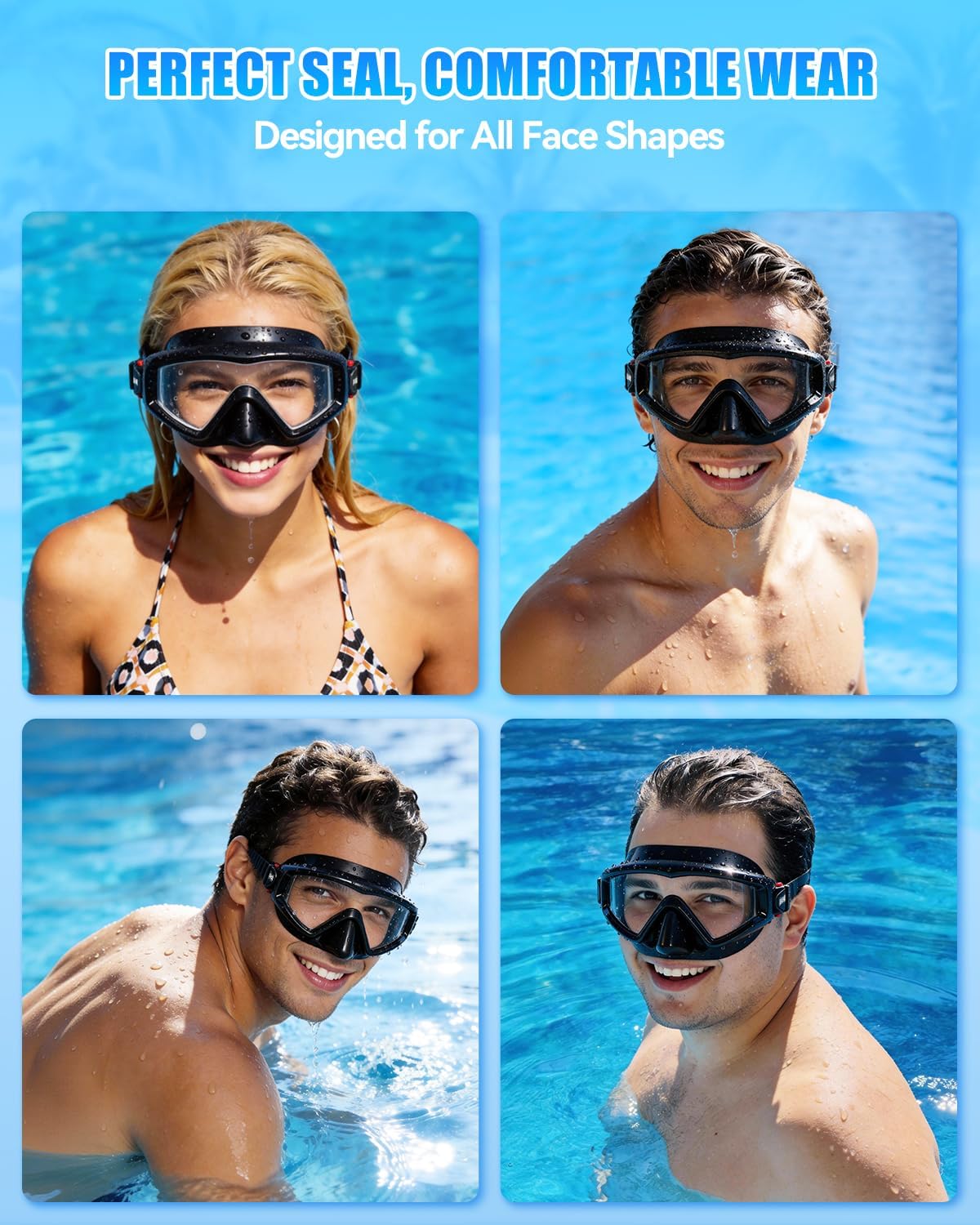 Aegend Swim Goggles - 220° Wide View Anti-Fog Design for Adults & Kids | Includes Mesh Bag for Pool & Beach Swimming