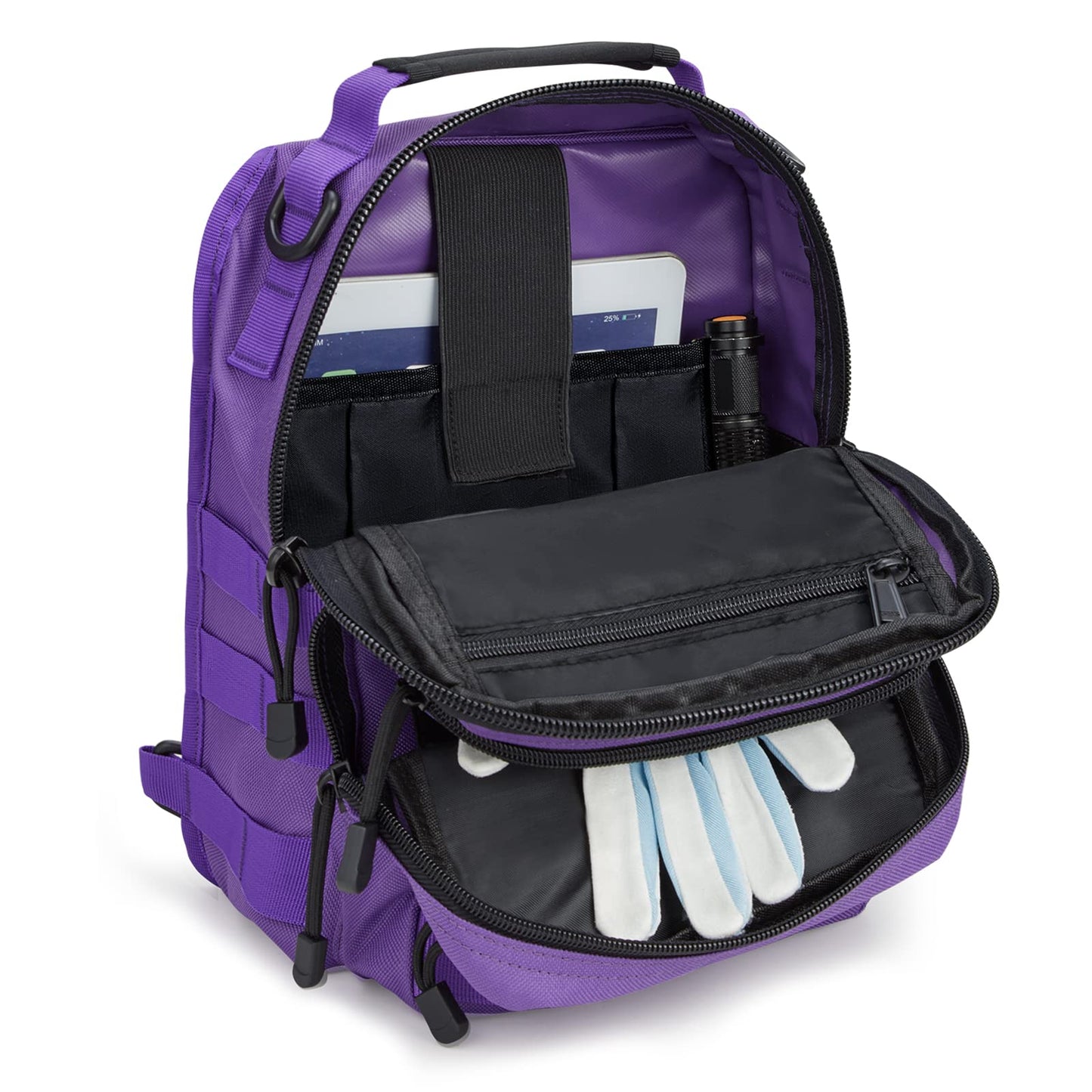 G4Free Tactical Sling Bag Backpack Military Rover Shoulder Sling Pack Molle EDC Small Crossbody Chest Pack(Purple)