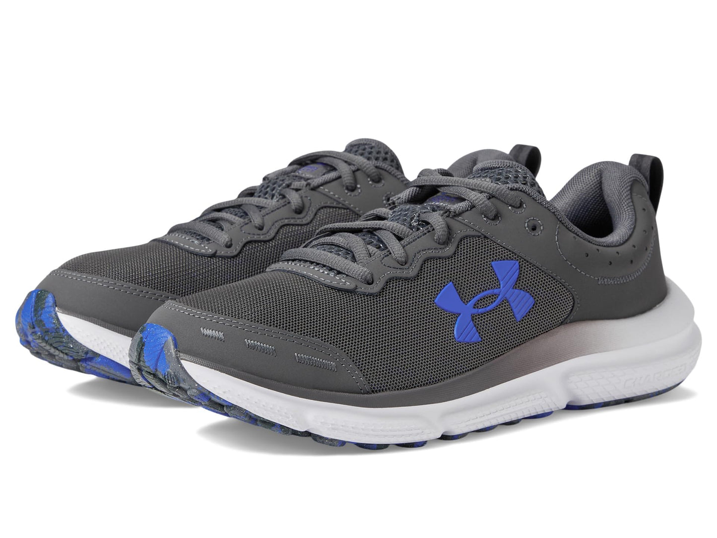 Under Armour Men's Charged Assert 10 Shoes, (106) Castlerock/Castlerock/Team Royal, 9.5 X-Wide