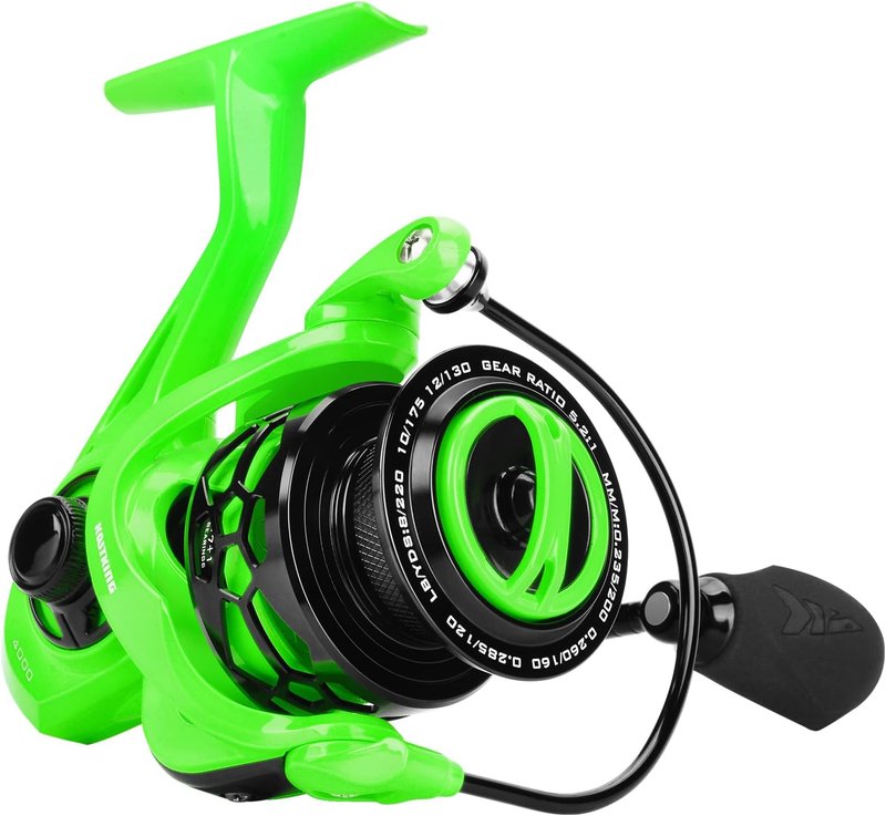 KastKing Zephyr Spinning Reel - Lightweight Carbon Fiber Drag, Stainless Steel Shaft | Sizes 500/1000 - Black/Green/Orange