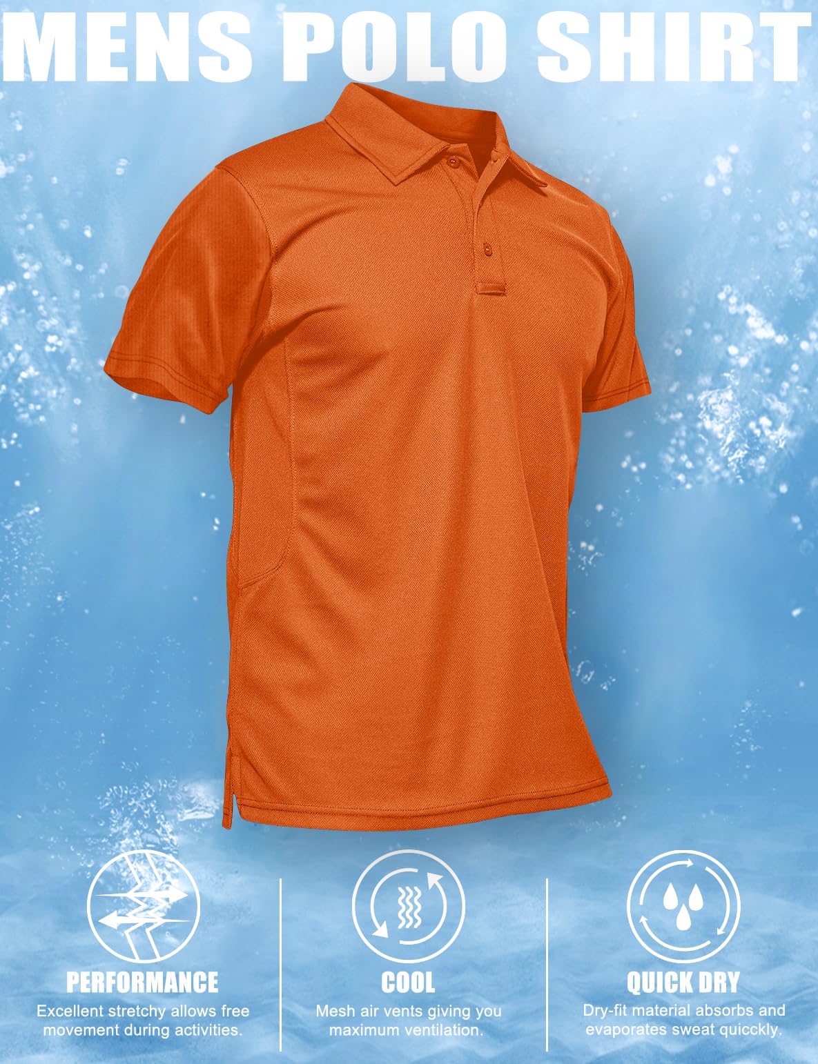 MAGCOMSEN Golf Polo Shirts for Men T Shirts for Men Casual Shirts Fishing Shirts Mens Golf Polo Shirts Short Sleeve Shirts Golf Work Shirts Quick Dry Shirts Summer Shirts