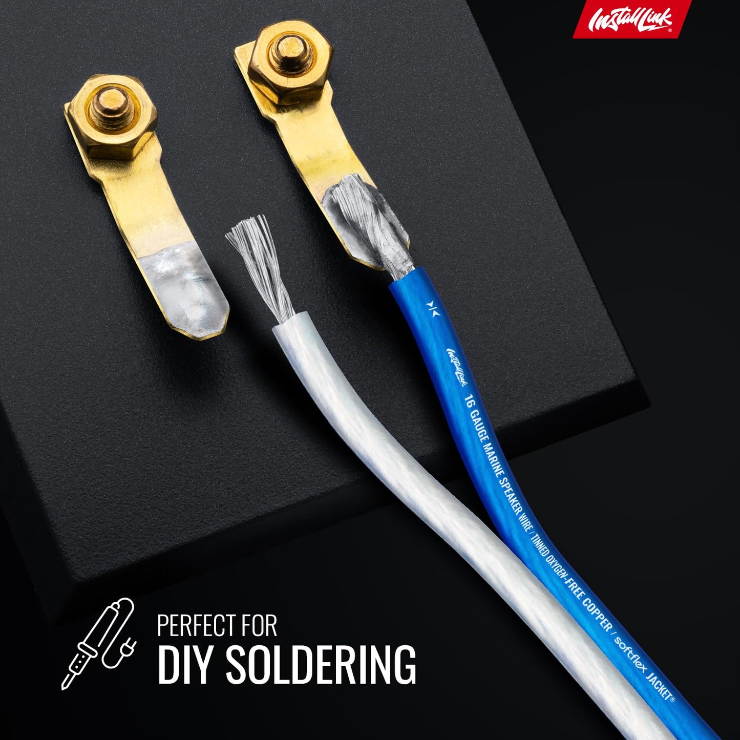 Install Link 16 AWG Gauge (Tinned OFC) Marine Speaker Wire Cable (100 Feet)