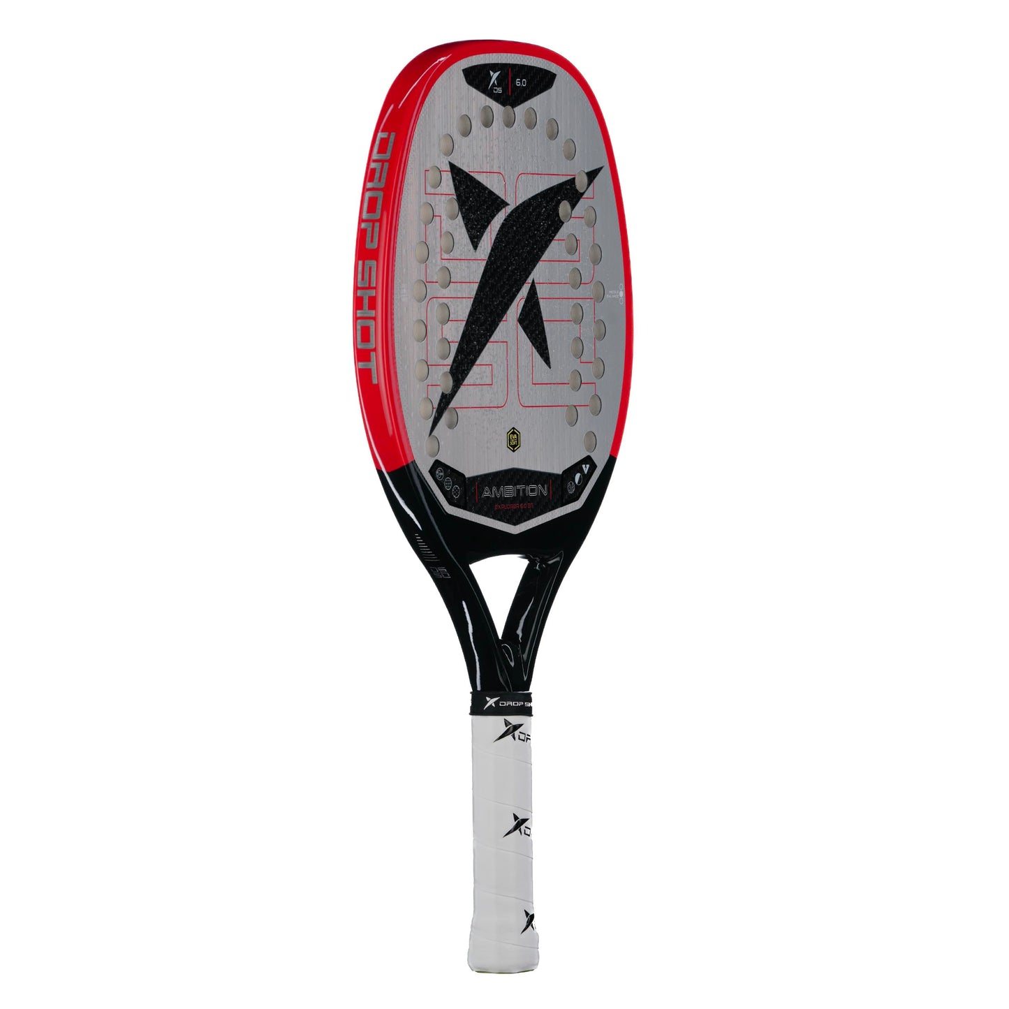 Drop Shot Explorer 6.0 BT Beach Tennis Racket | 3K Carbon Face | EVA Soft Core | Sand Treatment & 3D Texture for Maximum Spin | Anti-Vibration System | Includes Protective Bag
