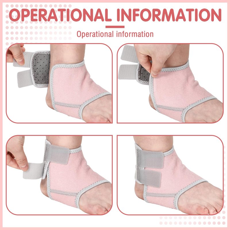 Tarpop 2 Pairs Kids Ankle Brace Set Foot Support Stabilizer Wraps Protector Guard Knitted Ankle Sleeve Sock Support Compression Socks for Injury Prevention(Pale Pink,Medium)