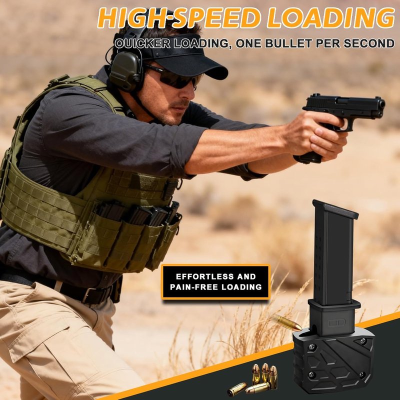 Glock Magazine Speed Loader - Fast & Portable 9mm/.40 S&W Loader | Fits Glock 17, 19, 22, 26, 34, 45, 47