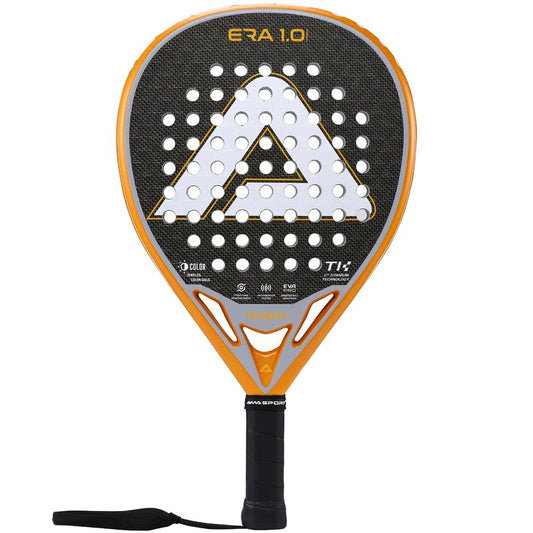 AMA SPORT ERA 1.0 Padel Racket Titanium Carbon Fiber Surface with EVA Flex Foam Core Paddle Racket Lightweight Power & Precision Control Padel Racquet for Intermediate and Advanced Players (Gold)