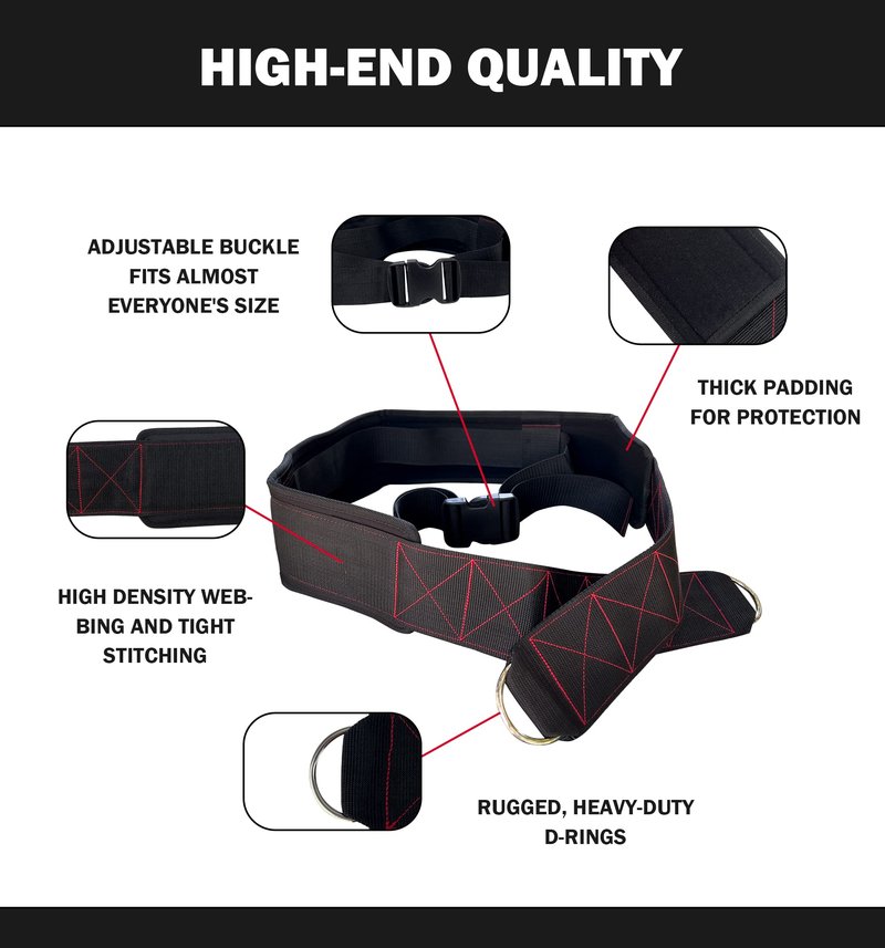 WOOTMIN Pull-Up Dip Belt for Strength Training - Weight Belt with Strap (Red Line)
