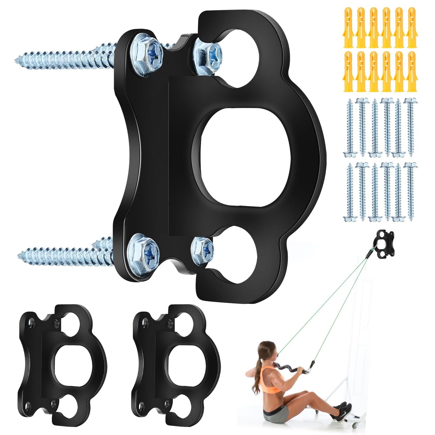 LINGSFIRE Resistance Band Wall Anchors, Space Saving Resistance Band Wall Mount Workout Anchors Resistance Band Hooks Wall-Mounted Clip for Stretching Fitness Yoga and Any Home Gym Workouts