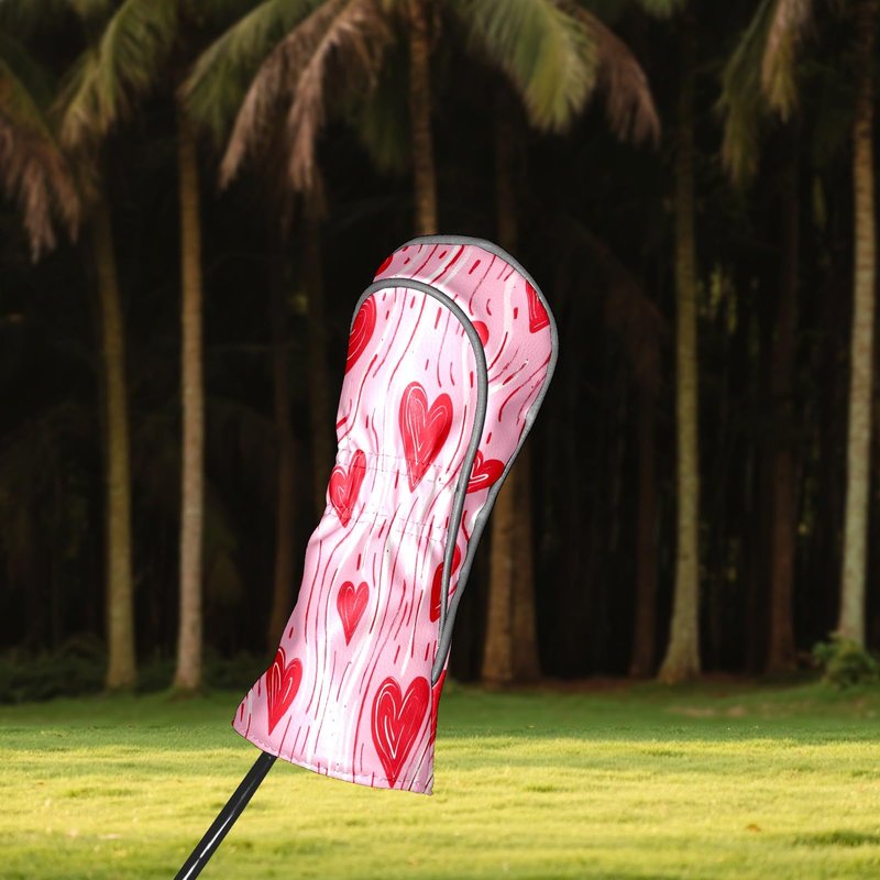 Golf Club Covers PU Leather Waterproof Golf Club Head Covers for Fairway Woods and Driver Wave Heart Driver Cover Suitable for Most Brands