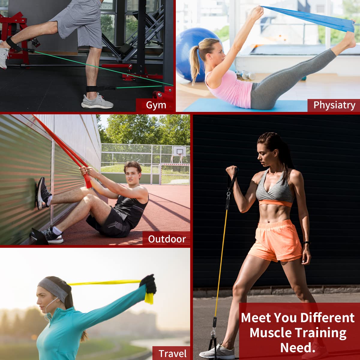 VEICK Resistance Bands, Exercise Bands, Workout Bands, Resistance Bands for Working Out with Handles for Men and Women, Exercising Bands for Fitness Weights Work Out at Home