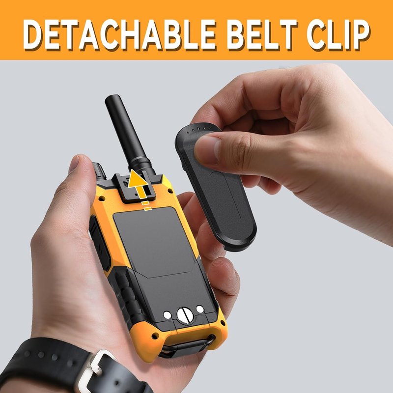 KETELESE T4 Walkie Talkie - IP67 Waterproof Two-Way Radio with Type-C Rechargeable Battery | 2-Pack, Orange