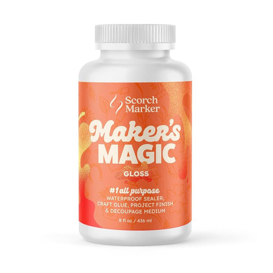 Maker’s Magic Sealer - Gloss Finish All-Purpose Glue | 8oz Waterproof Craft Adhesive for Wood, Fabric & More