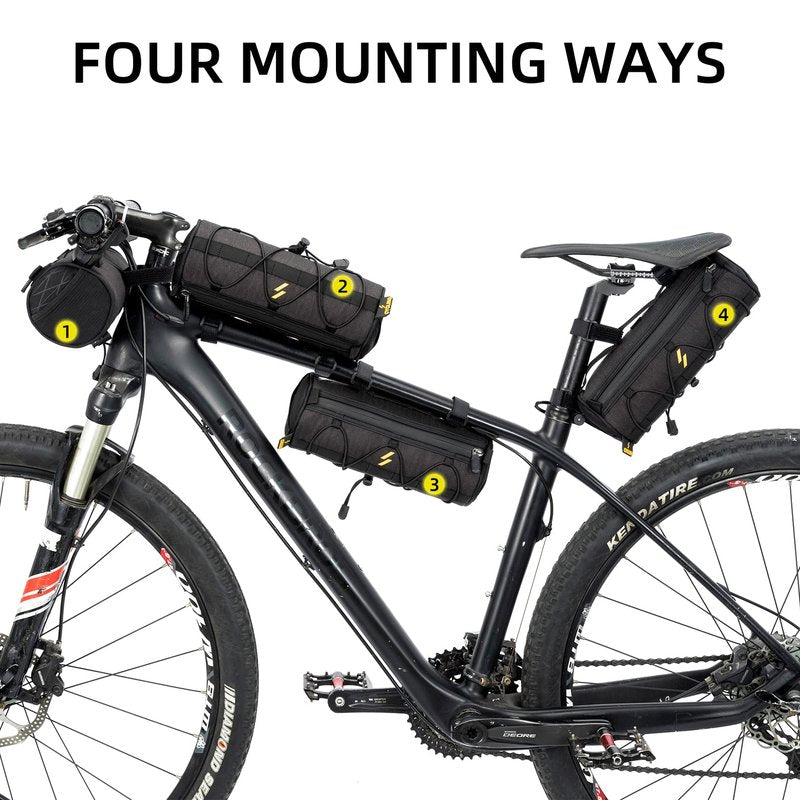 ROCKBROS Bike Handlebar Bag Small Bicycle Handle Bar Bag Handy Front Bike Bags Handlebar Storage Pouch Pack with Shoulder Strap Little Mountain Road Bike Barrel Bag