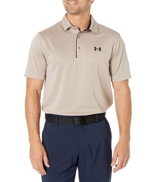 Under Armour Men's Tech Golf Polo, (236) Sahara / / Black, Medium Tall