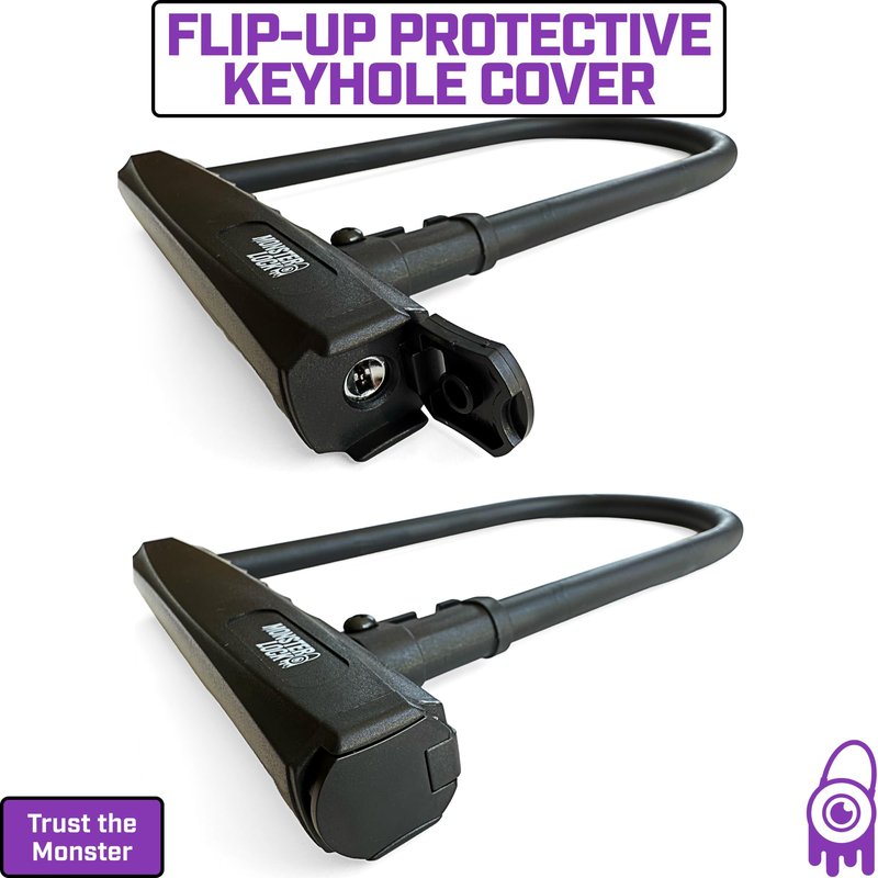 Monster Lock Heavy Duty Bike U-Lock with Mounting Bracket & 2 Keys – Anti-Theft Bicycle Lock for Maximum Security – Trust The Monster… Unbeatable Security