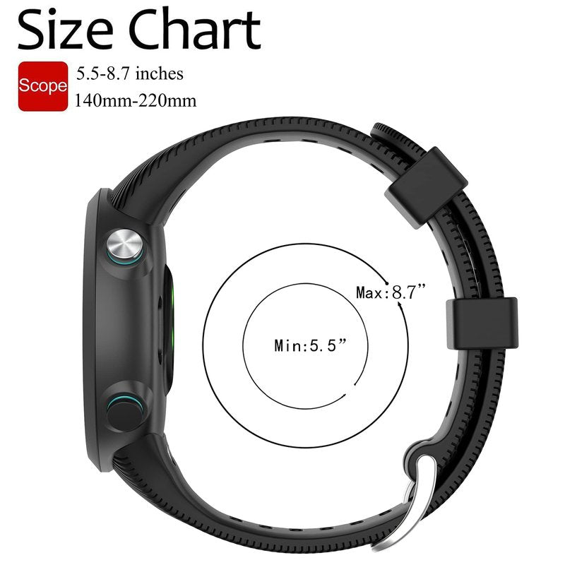 Band for Garmin Forerunner 45 (42mm), Soft Silicone Replacement Watch Band Strap for Garmin Forerunner 45S (39mm) / Swim 2 Smart Watch (No Tracker)