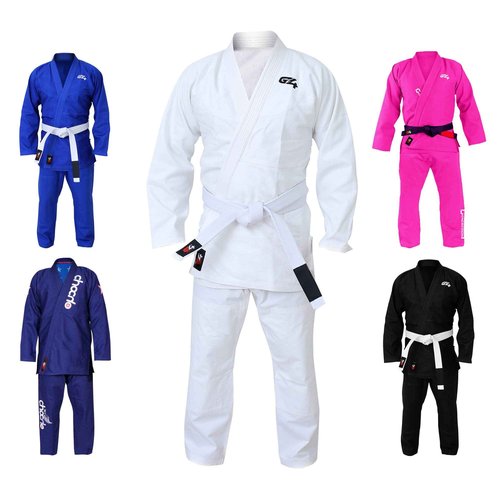 G4 VISION BJJ Gi Mens Kids Brazilian Jiu Jitsu Suit Jujitsu Adult Uniform Adult Youth Blue Black White (White, M2)