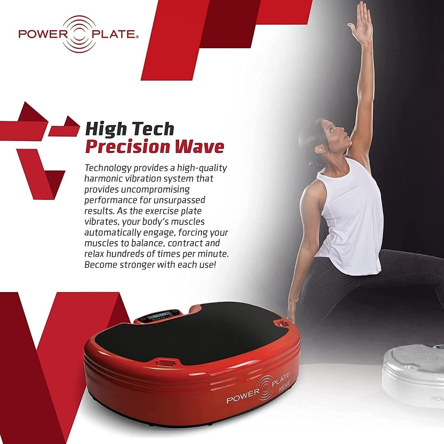 Power Plate Move Vibrating Exercise Platform, Increase Core Strength, Improve Balance and Stability, Black