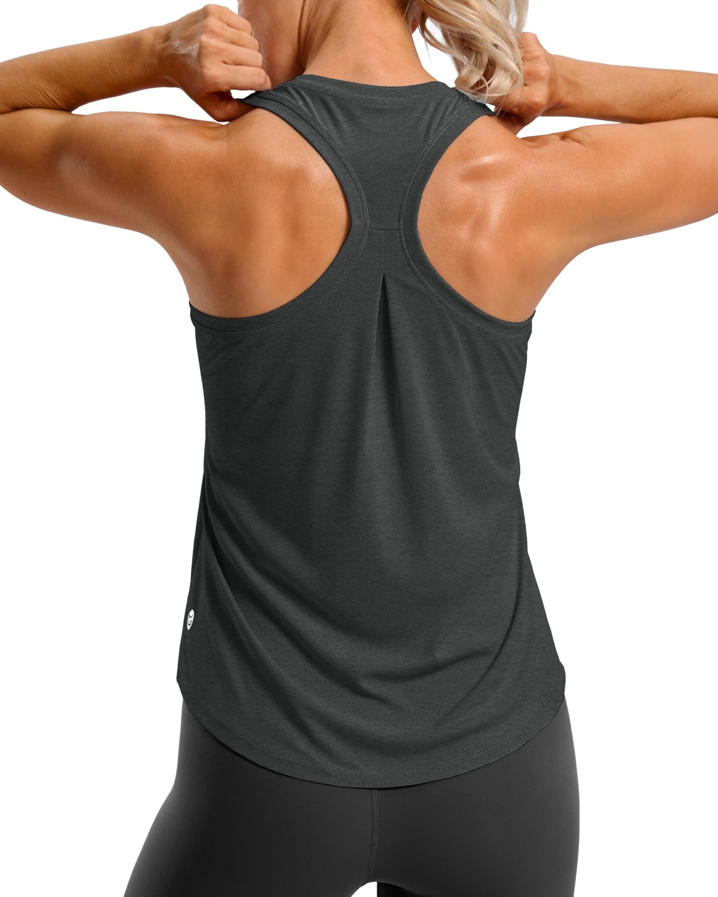 G Gradual Women's Workout Tank Tops Racerback Athletic Yoga Tops Loose Fit Sleeveless Running Gym Sports Shirts for Women(Charcoal,M)
