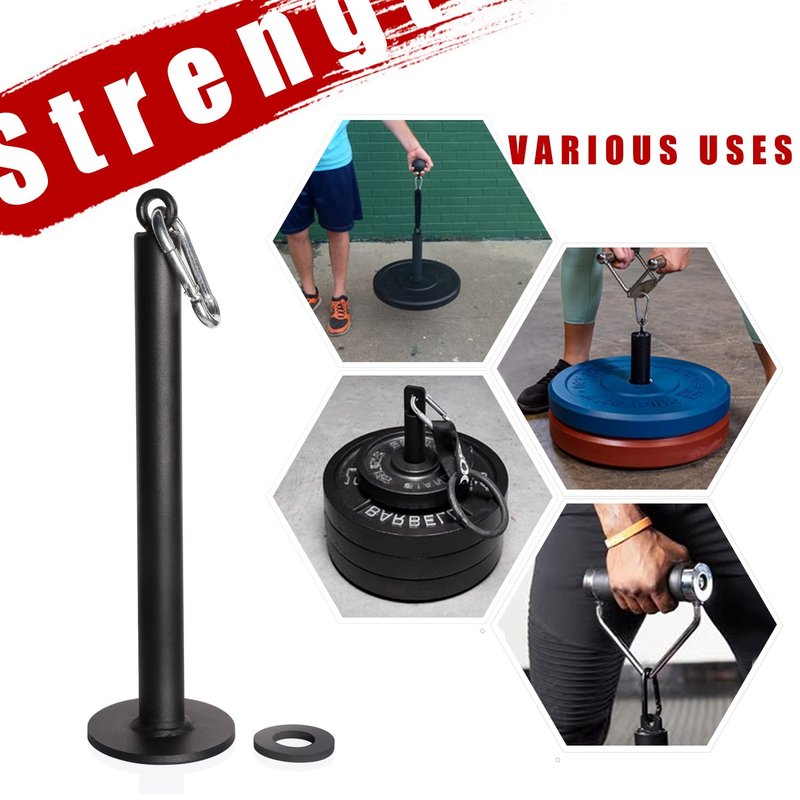 SYL Fitness Loading Pin for 1 inch Standard Weight Plates with Carabiner