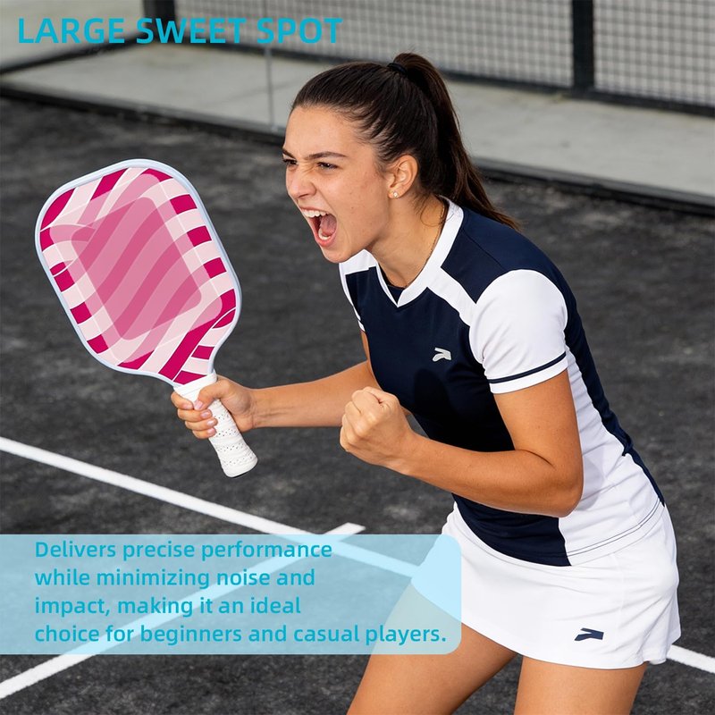 Pickleball Paddles Set of 4 Fiberglass Pickleball Racket, 4 Outdoor/Indoor Balls|Pair of Grip Tapes|1 Portable Carry Bag Set Gift for Men Women Beginners