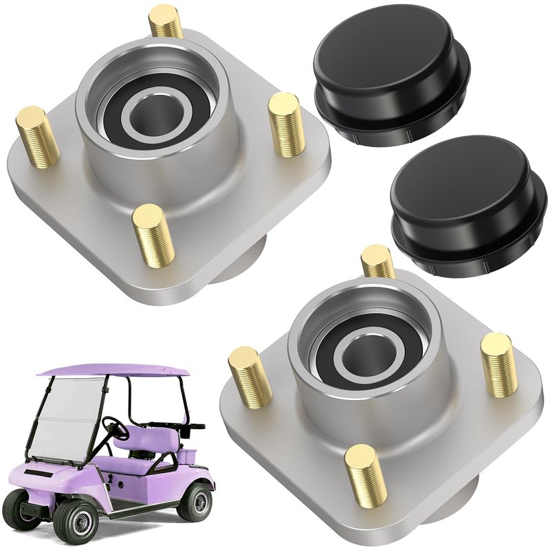 VYYOKMU Club Car Front Wheel Hub Assembly, Golf Cart Wheel Bearings with Dust Cover for Club Car DS&Precedent(2003-UP) and Tempo(2018-UP) Gas&Electric Golf Cart, OEM# 102357701 (2PCS)