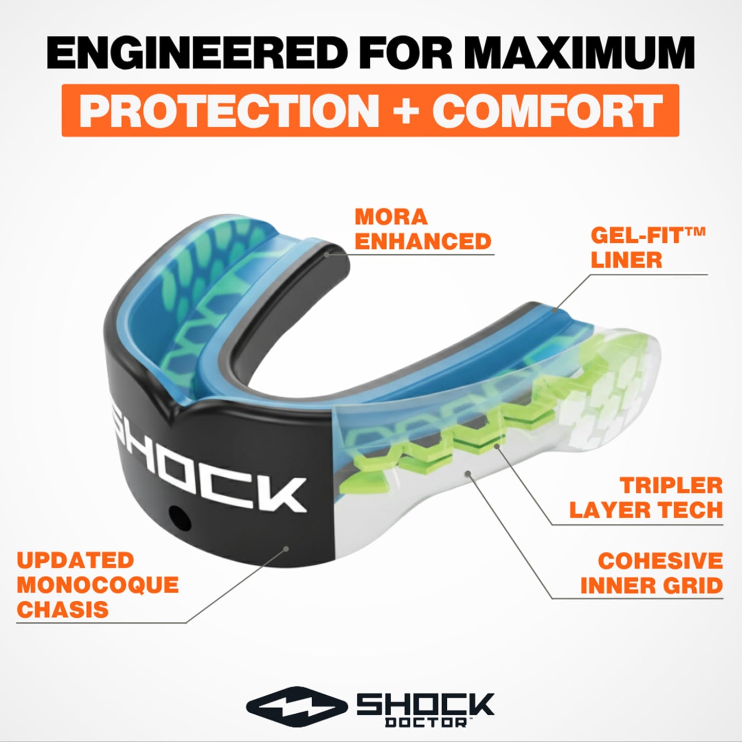 Shock Doctor Gel Max Power Carbon Convertible Mouth Guard