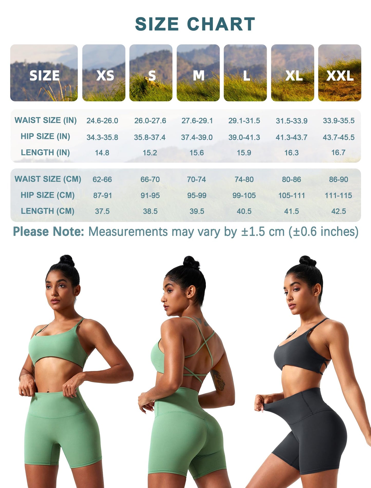 voenxe High Waisted Biker Shorts Women,6" Tummy Control Workout Gym Soft Shorts for Yoga Running,Spandex No Front Seam,2 Pack