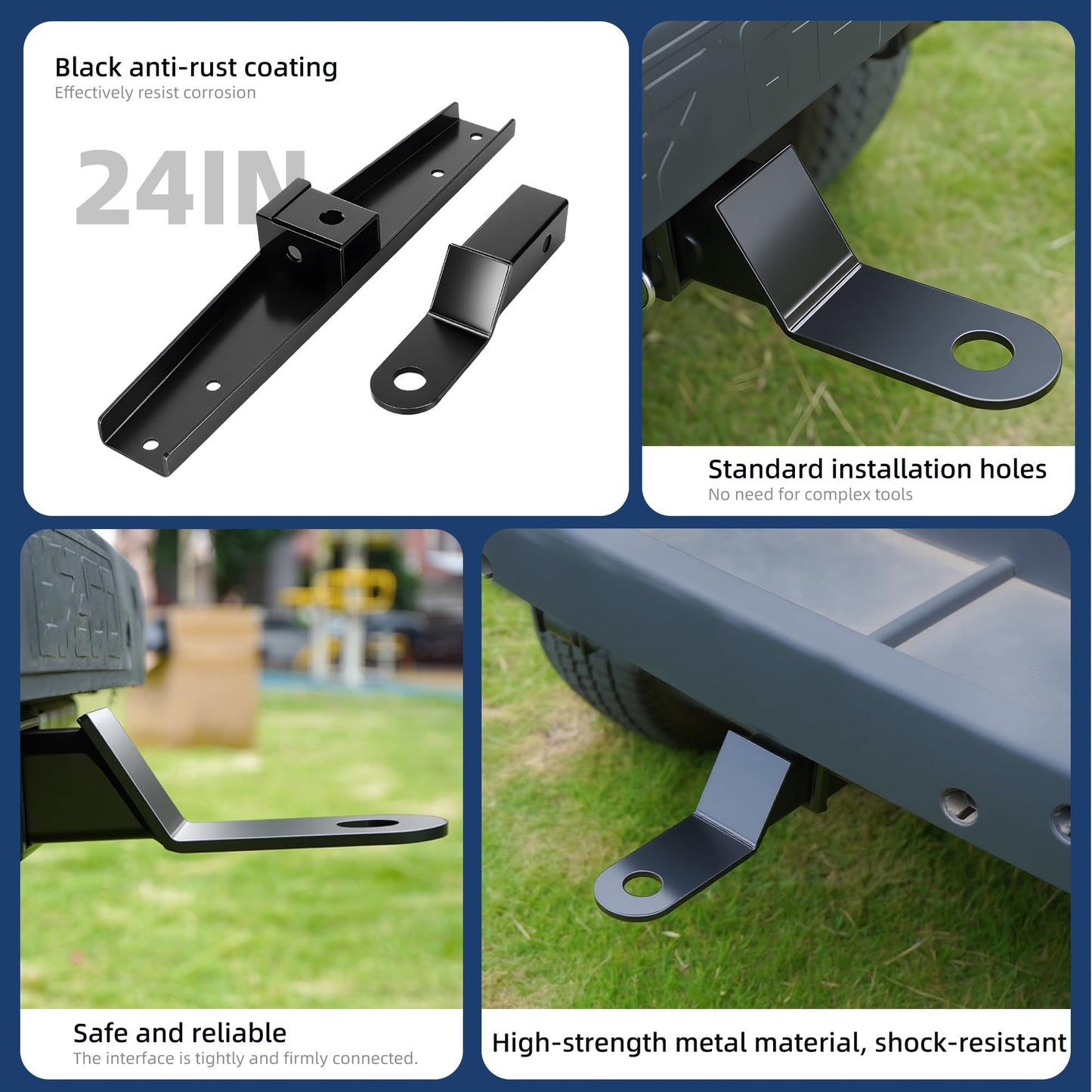 MIXOPOLY Golf Cart Trailer Hitch for EZGO TXT/Medalist Gas and Electric 1994-up, Heavy Duty Rear Bumper Trailer with Receiver, No Drilling Required