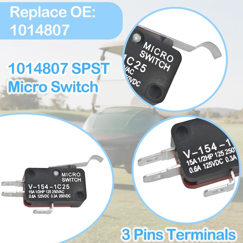 Golf Cart Micro Switch Kit 101979101 & 2Pcs 1014807 & 2Pcs 1014808 for Club Car Golf Cart DS Precedent (1982-up) & Tempo (2018-up)