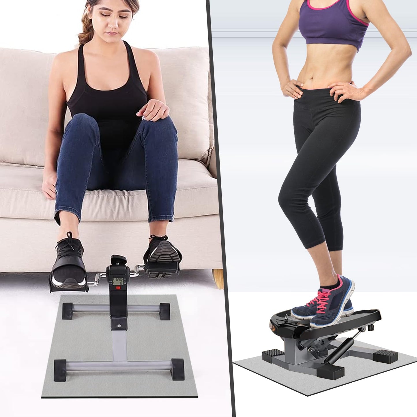 Wiojtry Double Non-Slip Workout Mat for Ellipse Leg Exerciser, Ellipse Machine Mat, Exercise Mat for Under Desk Ellipticals, Suitable for Electric Seated Foot Pedal Exerciser