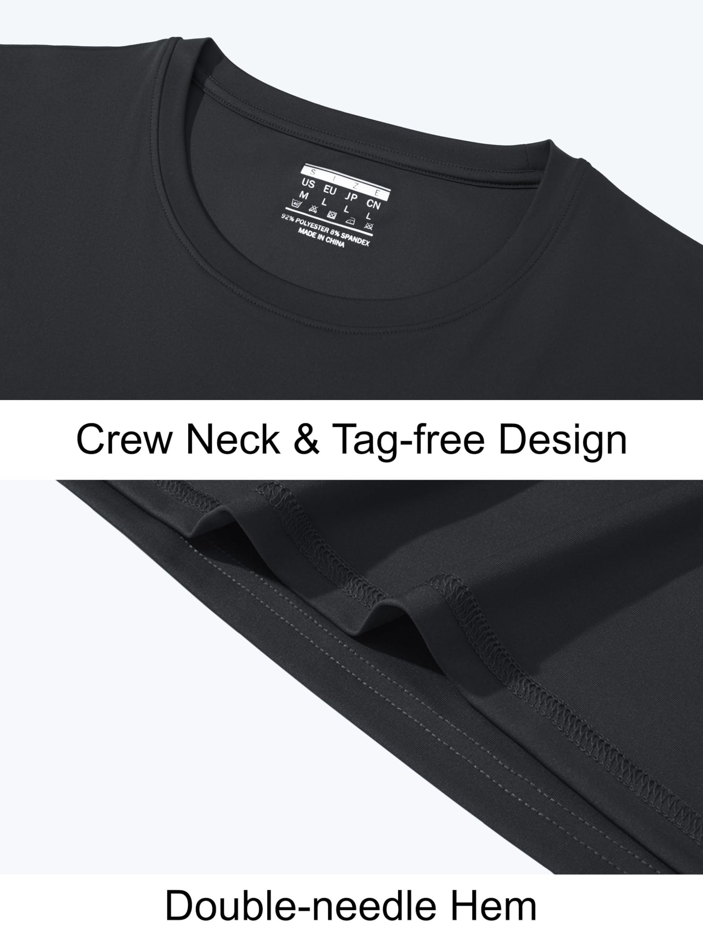 MAGCOMSEN Dry Fit T Shirts Shirts for Men Long Sleeve UPF 50 Summer Shirts UV Protection T Shirts Sun Blocking Rash Guard T Shirts Black M