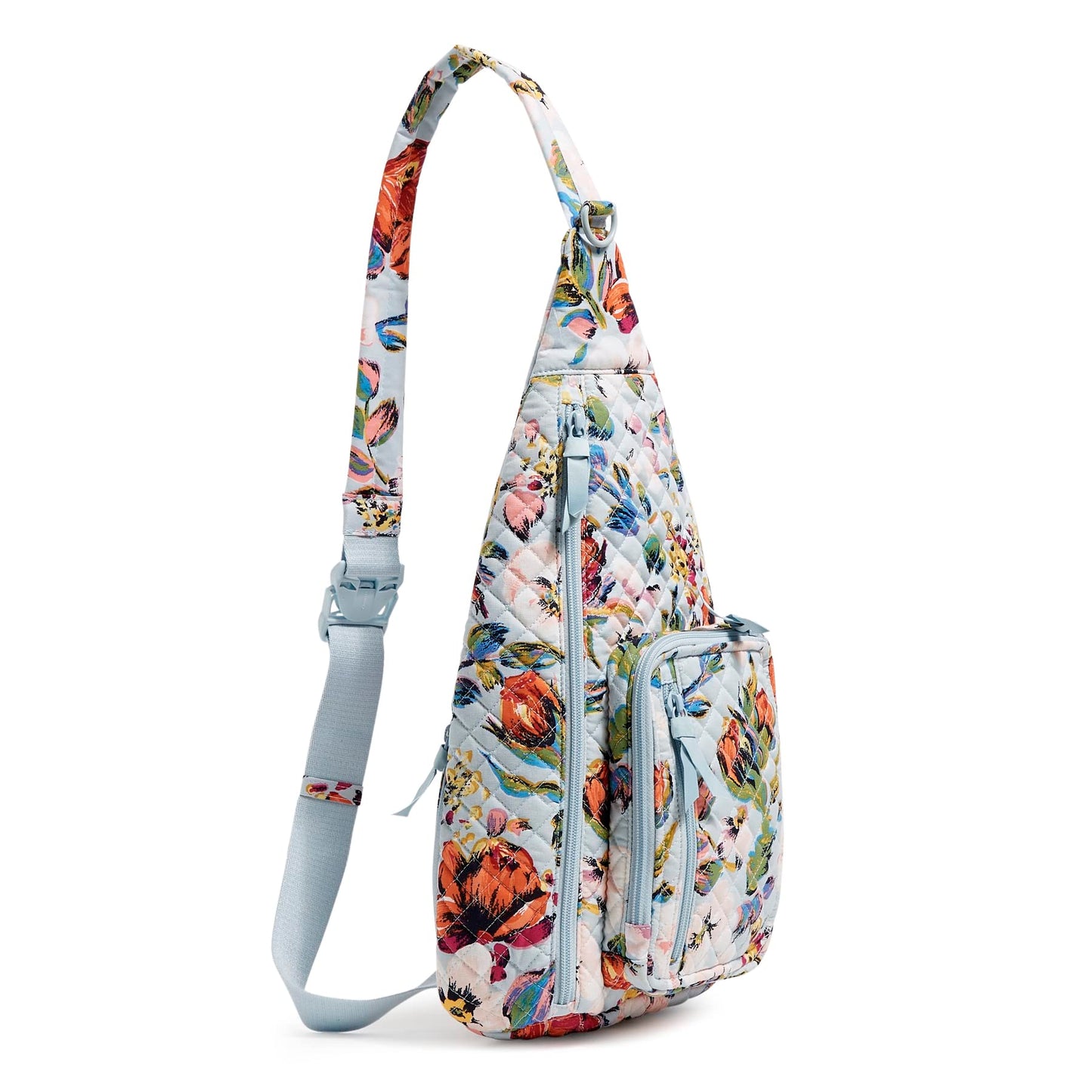Vera Bradley Women's Cotton Sling Backpack, Sea Air Floral - Recycled Cotton, One Size