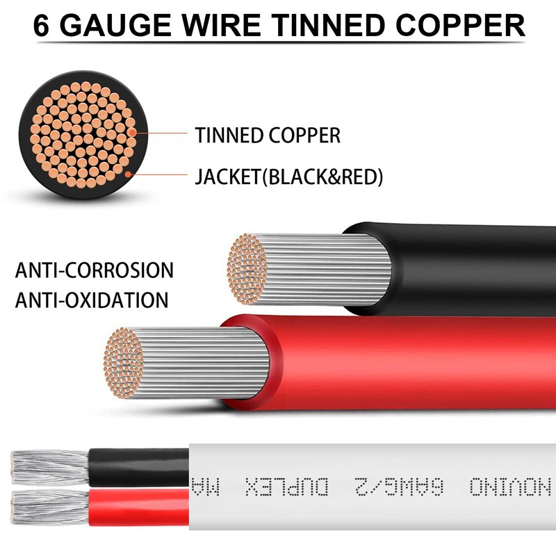 18 Gauge Marine Wire,18 AWG 100ft Duplex Marine Grade Wire,Tinned Copper Heavy Duty Sheathed Cable for Boat/Automotive/RV/Camper/Trailer