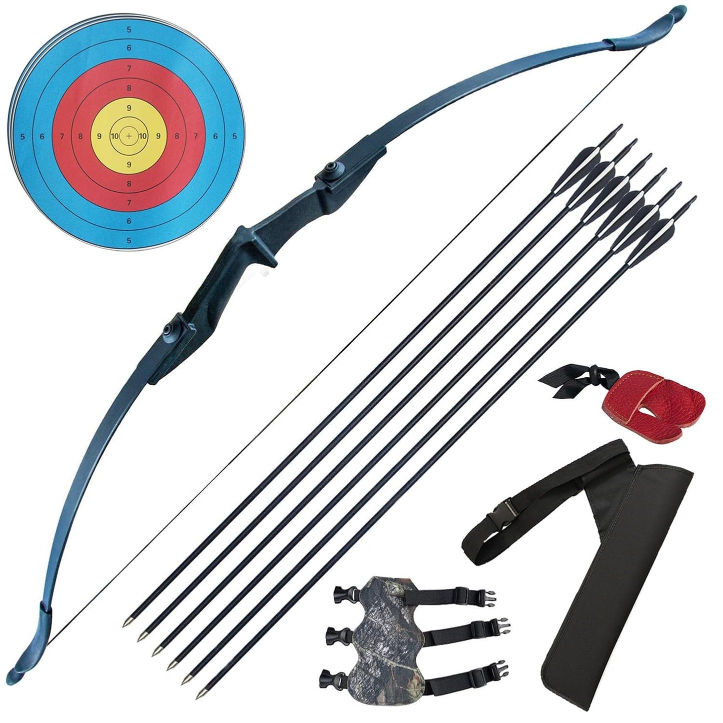 IS-TONGTU Archery Recurve Bow Set, Bow and Arrow Set for Adult Beginner & Youth, Right and Left Handed, Takedown Recurve Bow 30lb 40lb, arco y flecha, Bow Kit with 6pcs Arrows (30LBS)