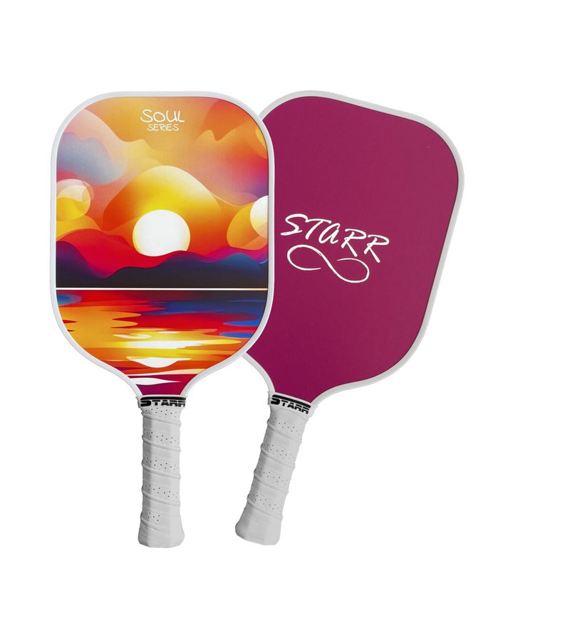 STARR Soul Series Pickleball Paddle | 13mm Honeycomb Core | Fiber Glass Surface (Soul Sunset)