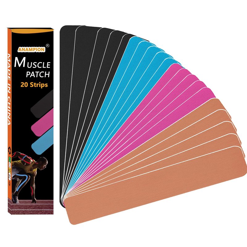 Kinesiology Tape Pro Athletic Sports Waterproof Breathable Athletic Elastic Kneepad Muscles & Joints Pain Relief Knee Taping for Gym Fitness Running Tennis Swimming Football (Mix, 60 Strips)