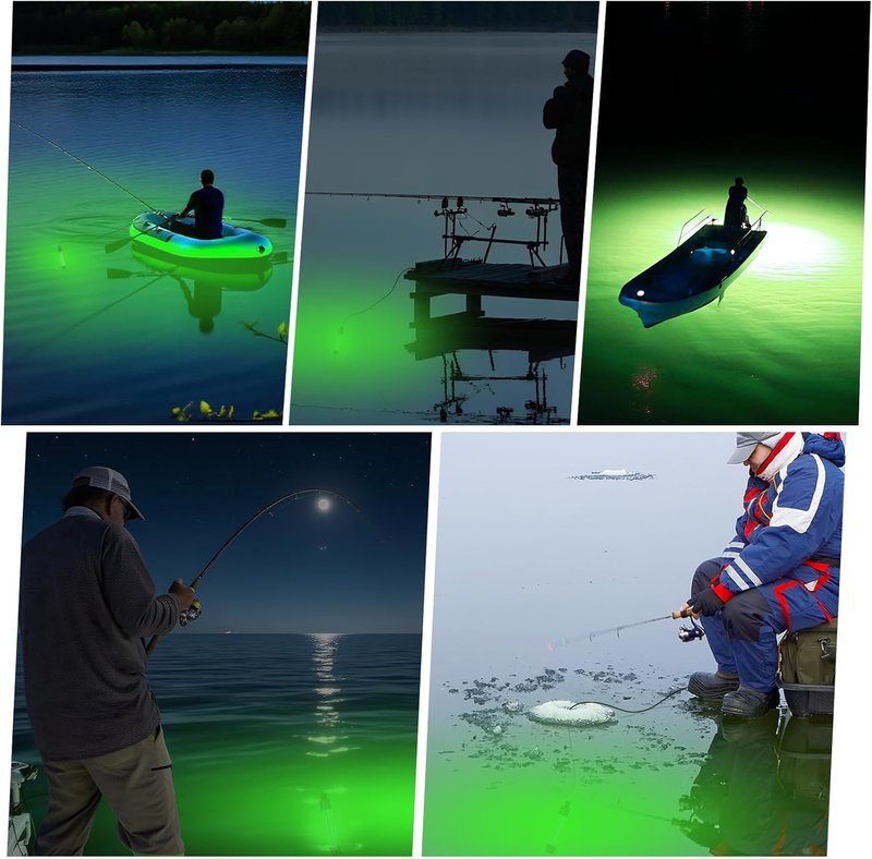 Underwater Green Fishing Light - 13W LED Submersible Light for Docks & Boats | 1300 Lumens, IP68 Rated