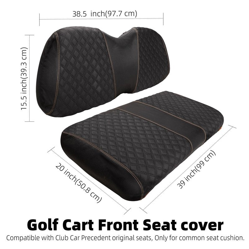 Roykaw 1680D Oxford Cloth Golf Cart Front Seat Cover for Club Car Precedent, No Nailed Required,Anti-Scratch, Easy to Clean