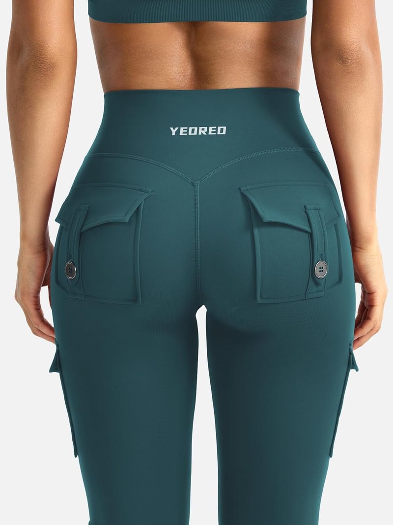 CoreFlex Women's High-Waisted Flare Leggings - Hidden Pockets, No Front Seam, Yoga & Gym Wear