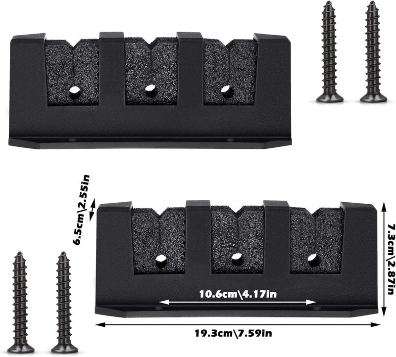 Fishing Rod Holder Wall Mount - 2 Pcs Black Horizontal Rack for Boats | Garage Storage Solution