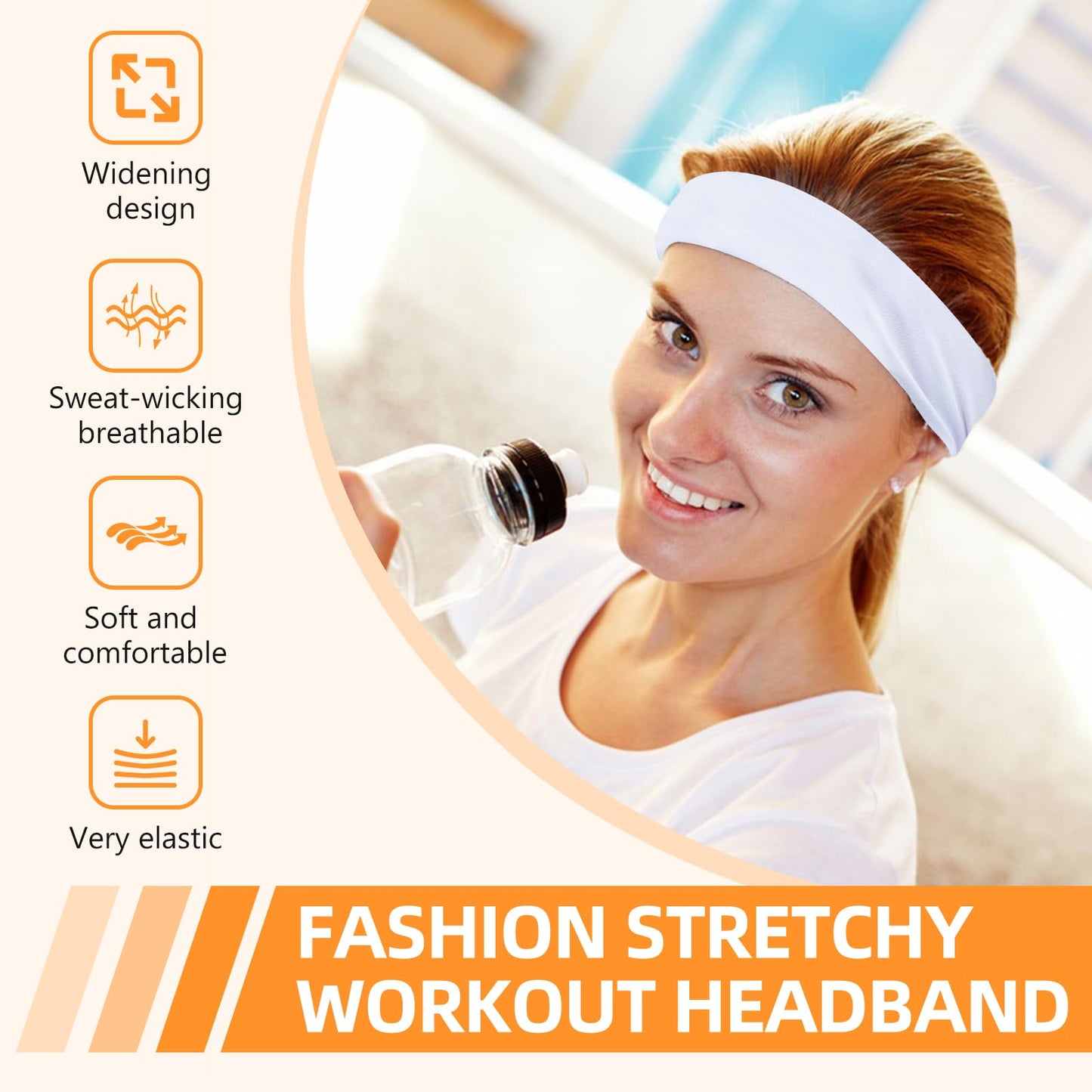 Headbands for Women 14PCS, Non Slip Sports Headband Elastic Soft Running Fashion Headband Absorb Sweat Headbands for Adults Men Women for Working Out, Travel
