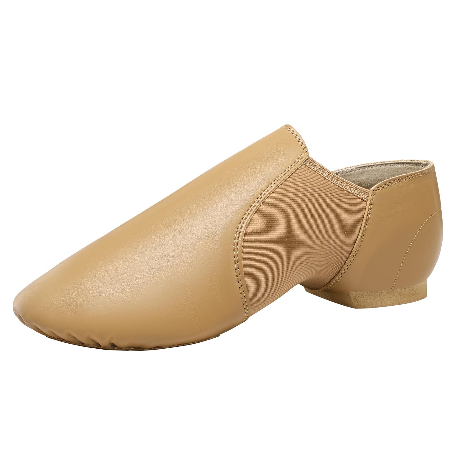 Dynadans Leather Upper Slip-on Jazz Dance Shoe for Women Men's Dance Shoes Brown 8M
