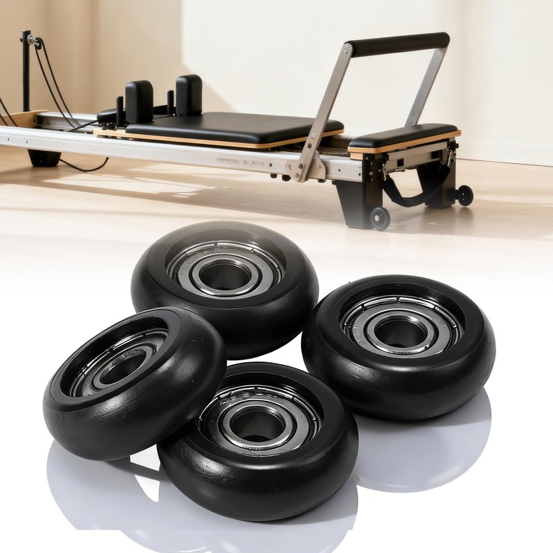 4Pcs Upgraded Roller Wheels for Aero Pilates Reformer, Smooth & Quiet, Wear-resistant, Pilates Reformer Accessories, Replacement Parts for Aero Pilates Machine, Black