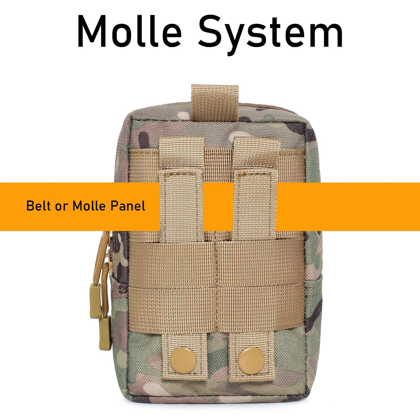 2 Pack Molle Pouches - Tactical Compact Water-Resistant EDC Pouch (CP)