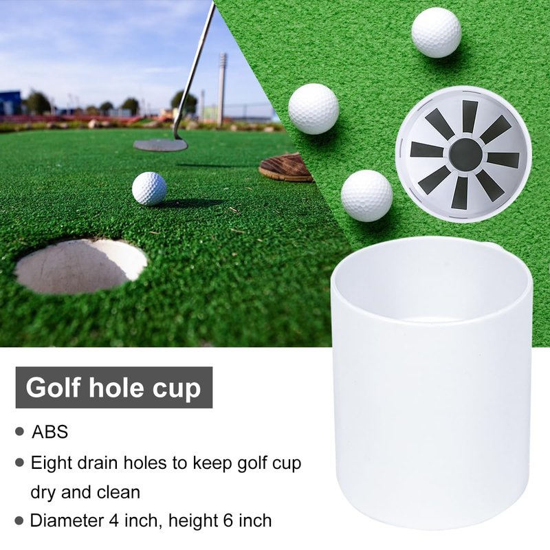 Konday Golf Flagstick 3ft, Flag Hole Cup Set Double-Sided Putting Green Flags for Backyard Putting Green Driving Range Practice Two-Section Design Portable 4 Pack 6 Inch Height Golf Cup