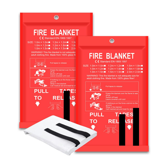 RAOARA Fire Blanket - 2 Pack 40" x 40" Fire Blanket for Home and Kitchen, Flame Suppression Fiberglass Fire Blankets for House, Camping, Grill, Car, Office, Warehouse, Emergency Fire Blanket