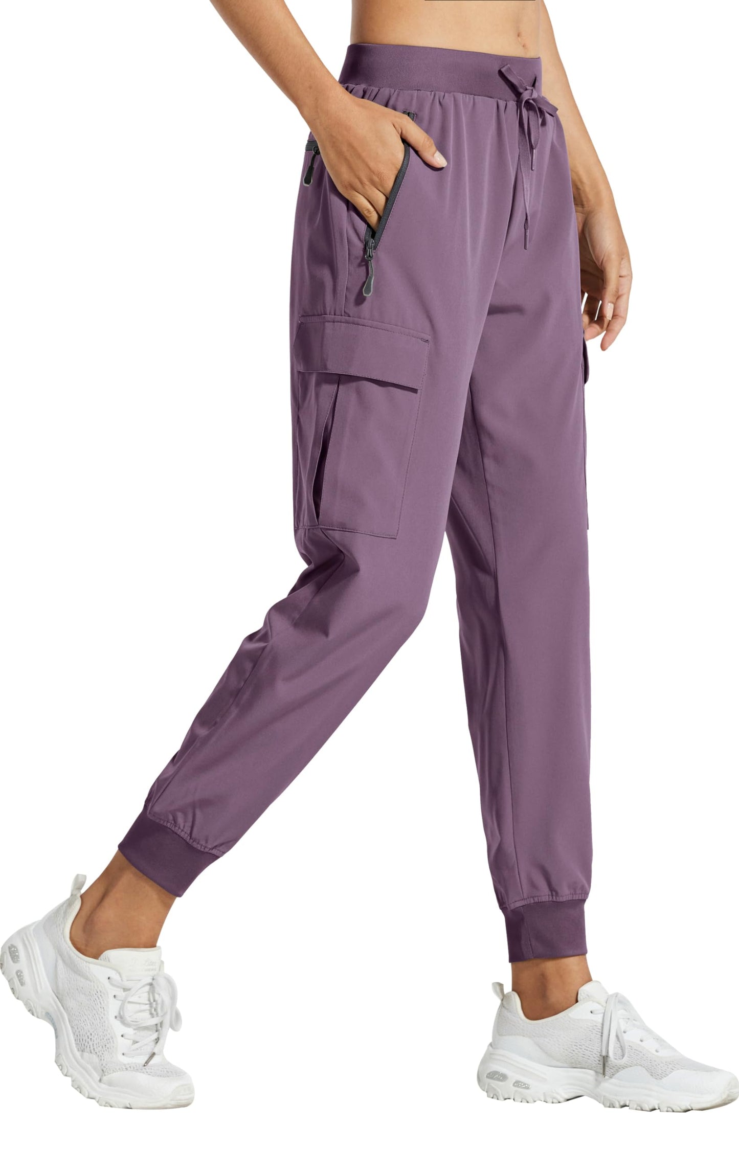 Libin Women's Cargo Joggers Lightweight Quick Dry Hiking Pants Athletic Lounge Casual Travel, Vintage Purple XS