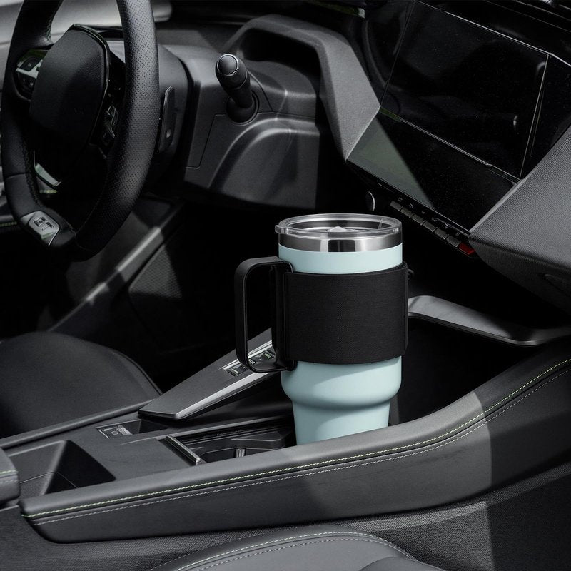 Tumbler Handle for 30OZ YETI Rambler, RTIC, Owala, Ozark Trail Travel Mug, Adjustable Handle Fit for 20Oz - 64Oz Water Bottles, Anti Slip Cup Handle for Tumblers, Tumbler Bottle Holder (Black)